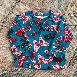 Hanna Andersson Blue Pink Butterfly Swim Top sz 6-12 Mo